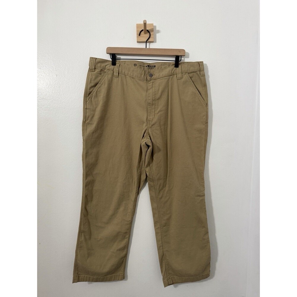 Carhartt Relaxed Fit Work Pants Mens 42x30 Tan Khaki Canvas Utility Straight Leg
